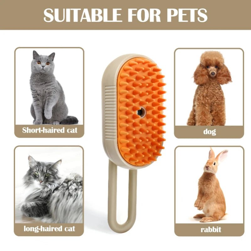 Brosse Vapeur 3-en-1 pour Chats et Chiens – Nettoyage, Massage & Soin du Poil