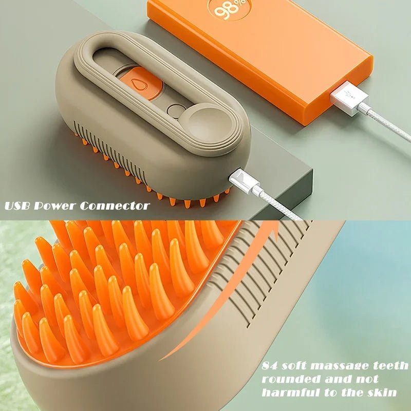 Brosse Vapeur 3-en-1 pour Chats et Chiens – Nettoyage, Massage & Soin du Poil