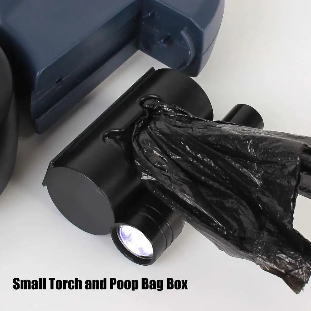 Laisse Double Rétractable 3m avec Lampe LED & Boîte à Sacs — Traction 360° pour Deux Chiens