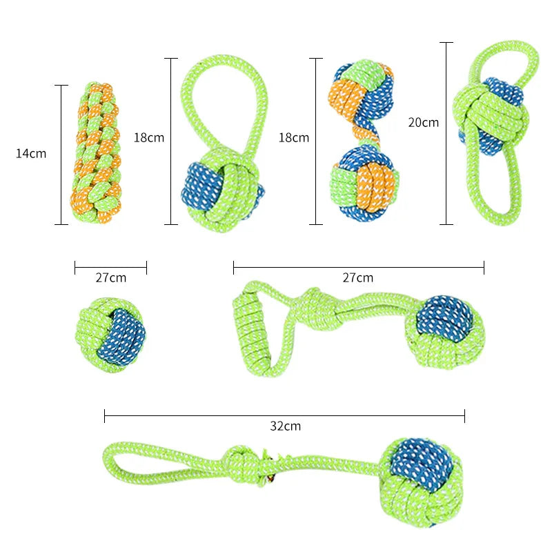 Jouets Interactifs pour Chiens – Balle & Corde en Coton Durable, Jouet à Mâcher et Soin Dentaire pour Chiots et Adultes