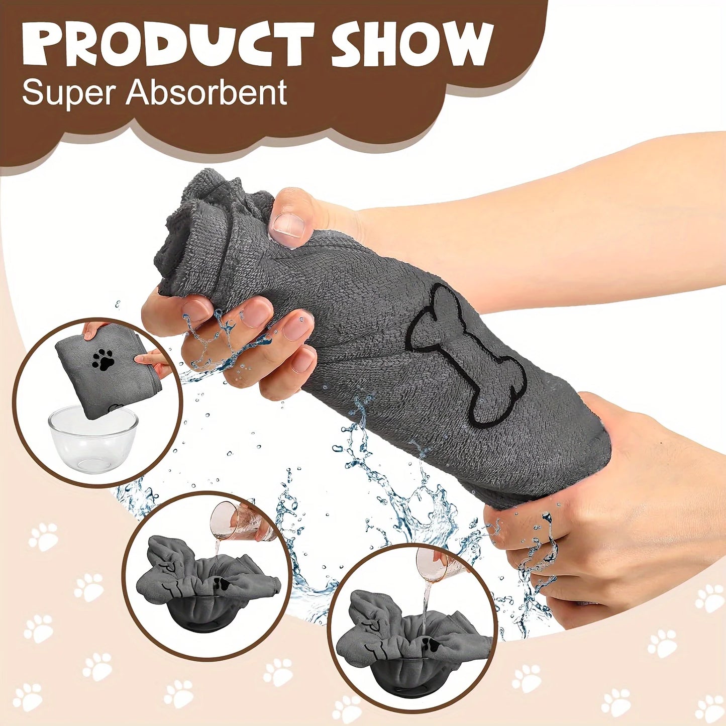 Serviette en Microfibre Ultra-Absorbante pour Chien – Séchage Rapide