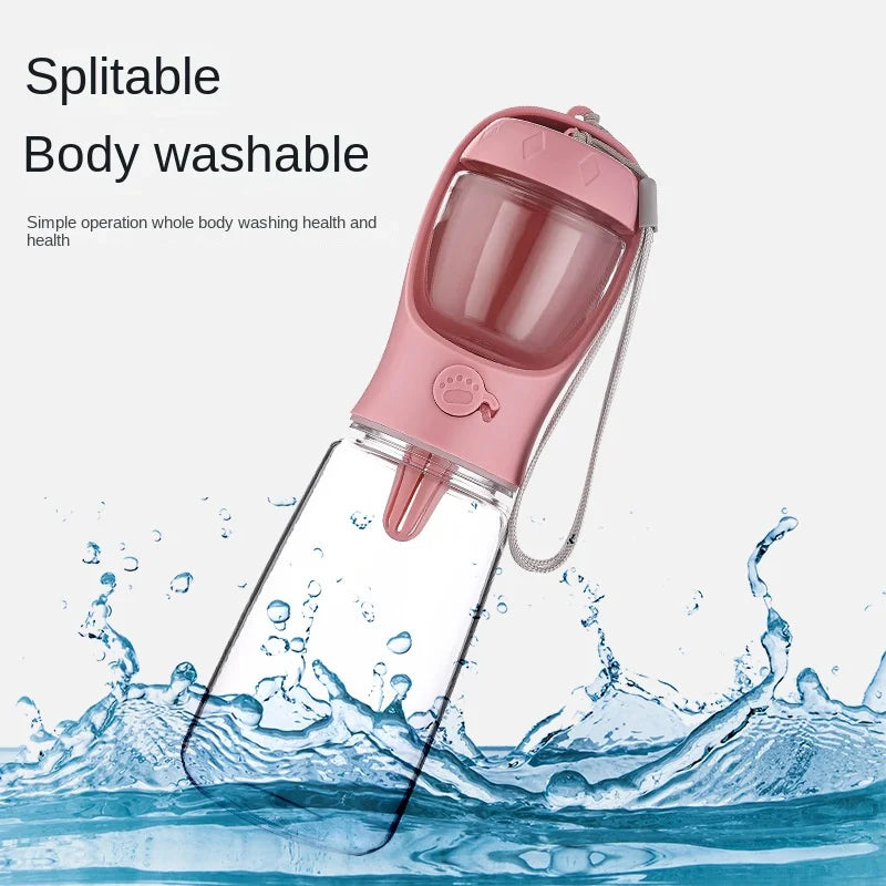 Gourde portable 2 en 1 pour chien et chat – eau & croquettes