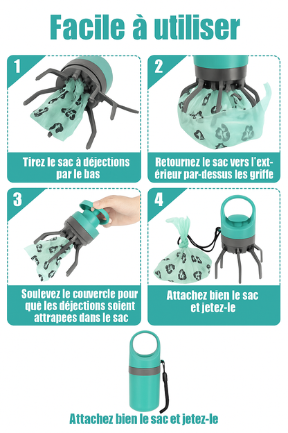 Ramasse-Crottes Portable pour Chien – Design Hygiénique Sans Contact