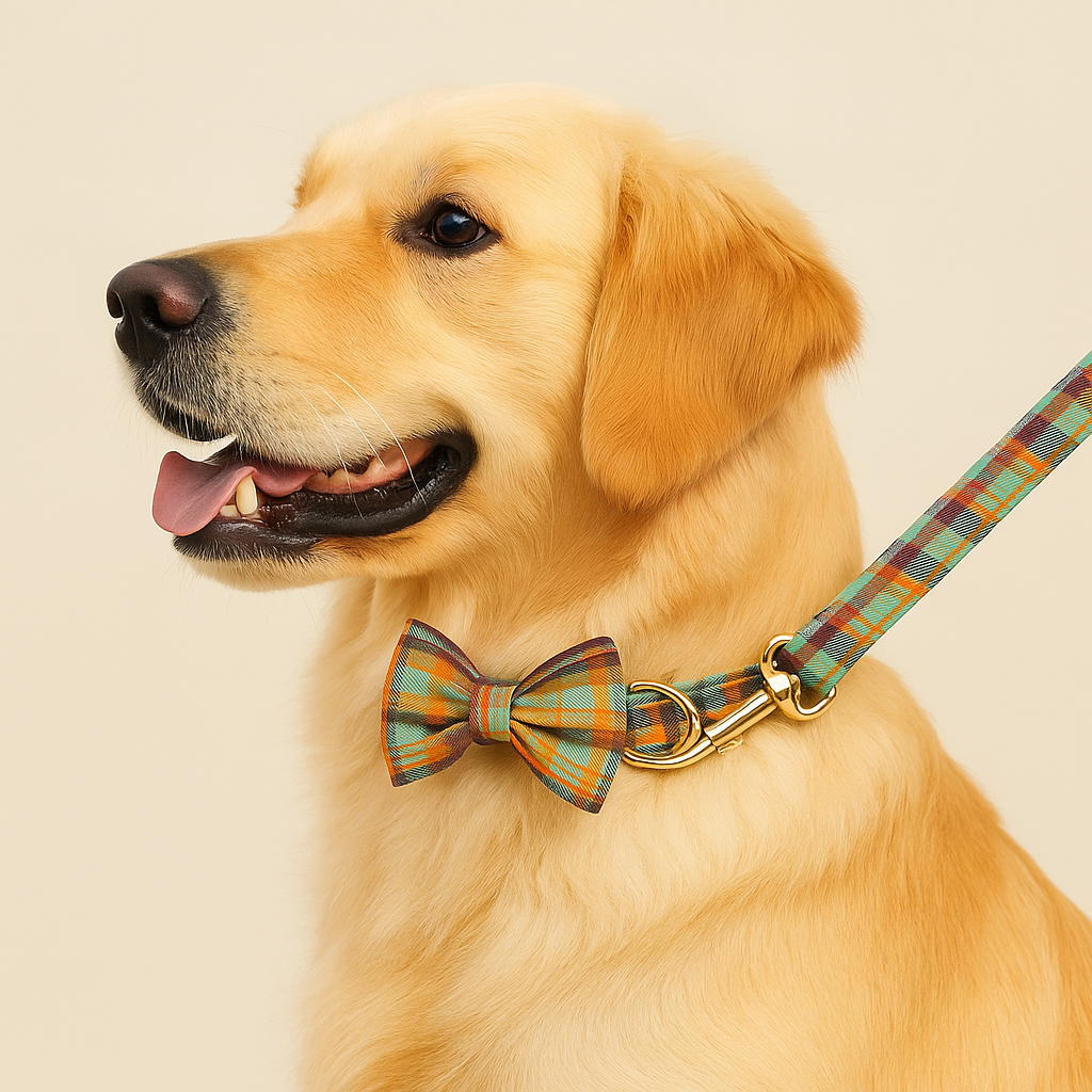 Collier de Noël à Carreaux – Style Festif pour Petits et Grands Chiens