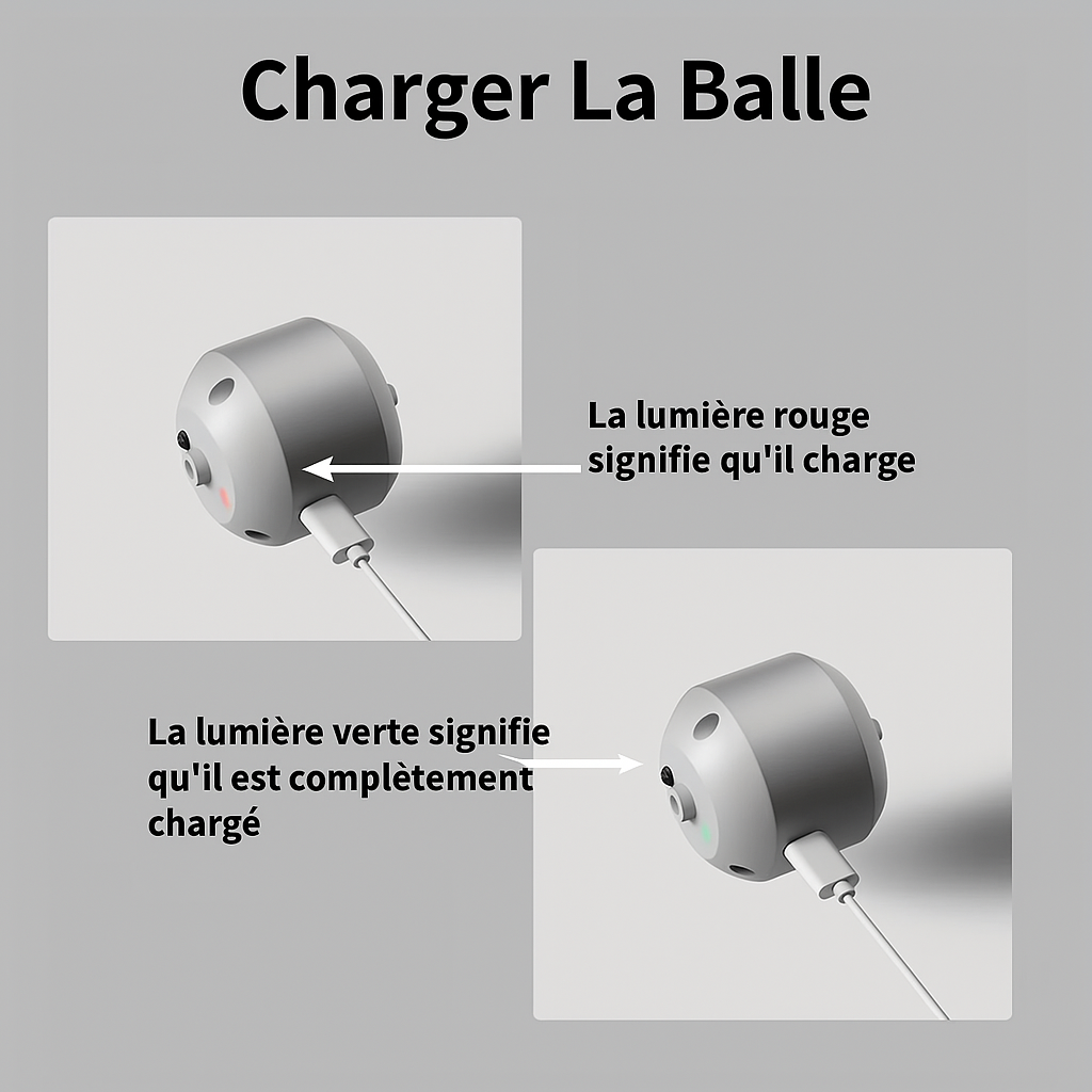 Balle Interactive Intelligente pour Chien et Chat – Rechargeable USB avec Lumières RGB