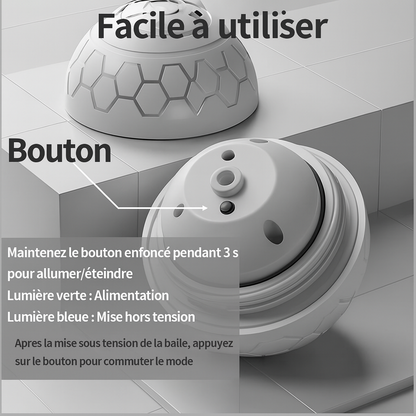 Balle Interactive Intelligente pour Chien et Chat – Rechargeable USB avec Lumières RGB