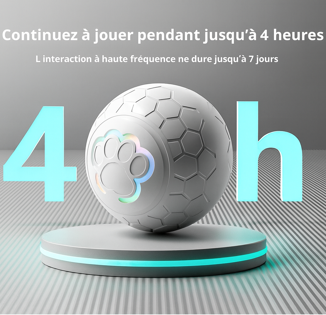 Balle Interactive Intelligente pour Chien et Chat – Rechargeable USB avec Lumières RGB