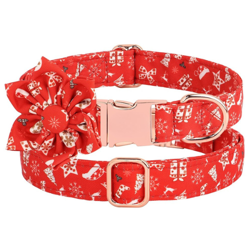 Collier de Noël Chic pour Chien – Motif Carreaux Rouges et Nœud Décoratif