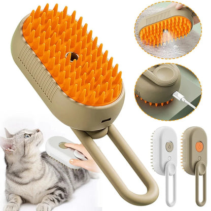 Brosse Vapeur 3-en-1 pour Chats et Chiens – Nettoyage, Massage & Soin du Poil