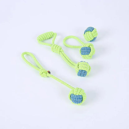 Jouets Interactifs pour Chiens – Balle & Corde en Coton Durable, Jouet à Mâcher et Soin Dentaire pour Chiots et Adultes