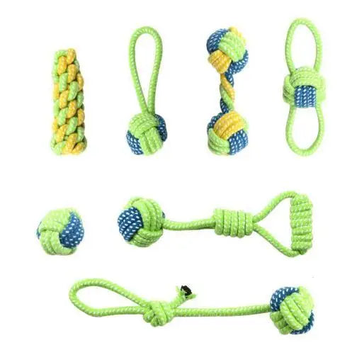 Jouets Interactifs pour Chiens – Balle & Corde en Coton Durable, Jouet à Mâcher et Soin Dentaire pour Chiots et Adultes