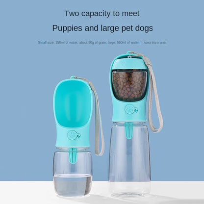 Gourde portable 2 en 1 pour chien et chat – eau & croquettes